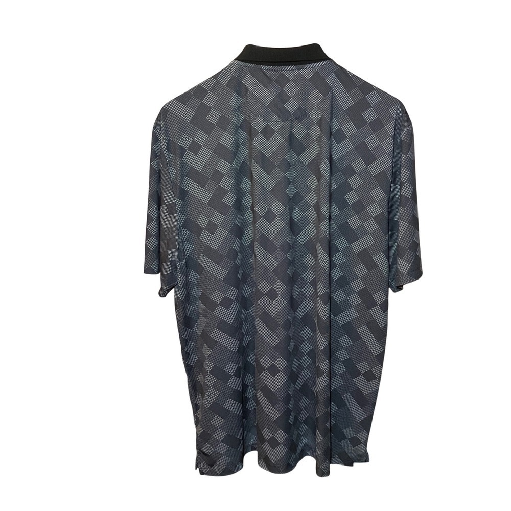 Kenneth Cole Golf Polo Shirt Mens XL Gray Geometric Print Performance - Picture 4 of 7